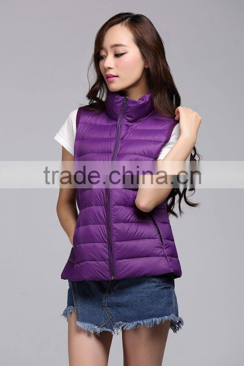Hot selling down bodybuilding ladies vest for winter