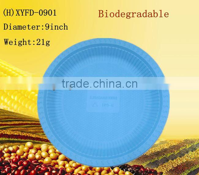 eco-friendly starch-based disposable plastic plate:XYFD-0901