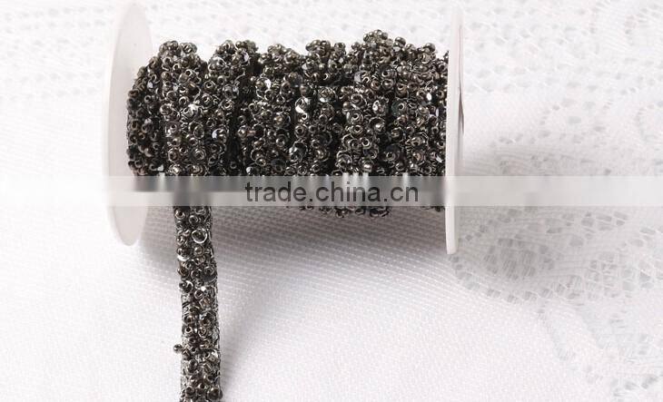 Hot fix metal beaded trim for garment,textile,bag,shoes decoration accessories