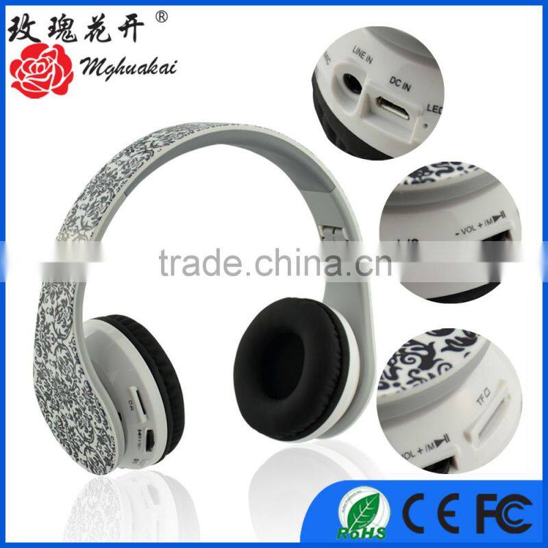 bluetooth earphone with mic bluetooth wireless earphone FM radio TF card CE FCC ROHS