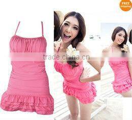 pink fashion padded swimwear tankini women's swimwear