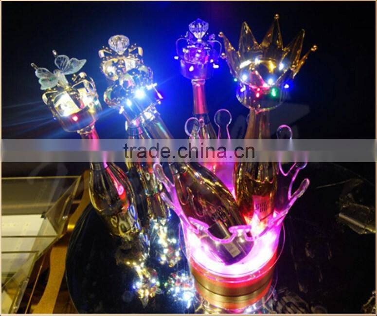 Champagne bottle display led crown illuminate ice bucket cooler