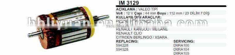 IM3129 12V VALEO starter armature
