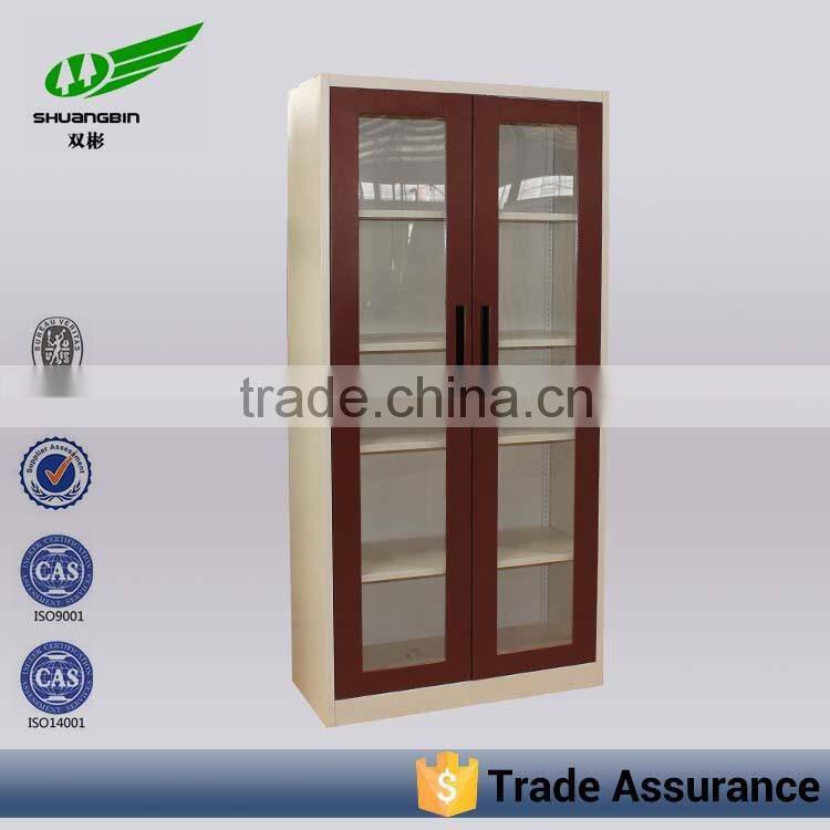 Red color metal filing cabinet locker