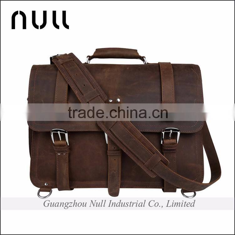 mens genuine leather messenger bag briefcase