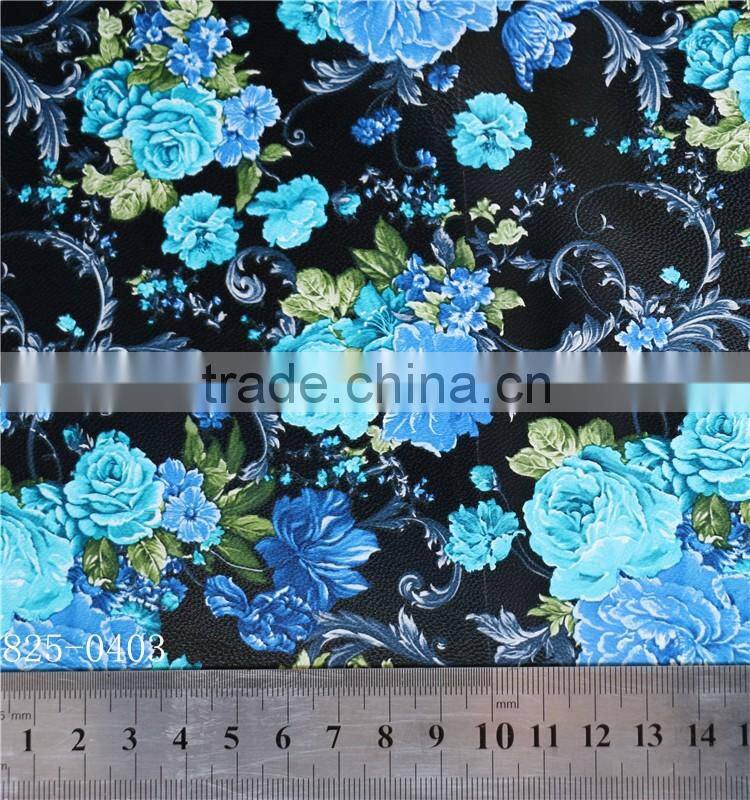 Carving pattern leather shoes flower distressed pu artificial leather