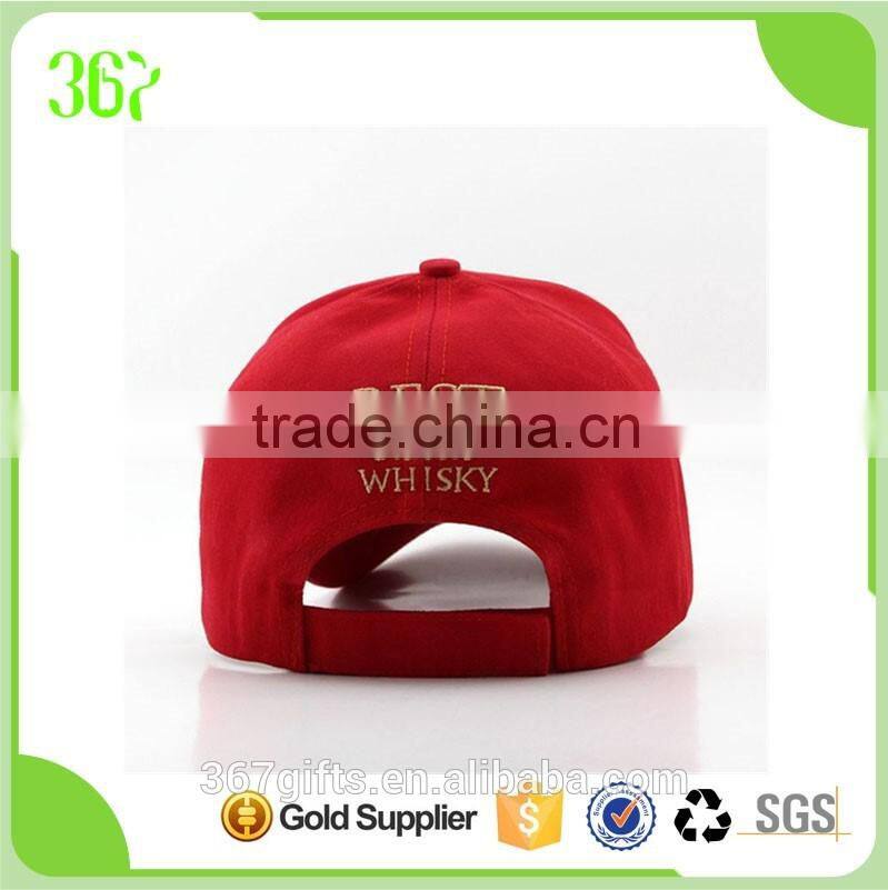 Promotional Red Unisex Six Panel Custom Adults Sports Baseball Cap