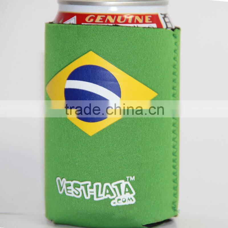 3mm neoprene beer can cooler with bottom collapsible can coolie