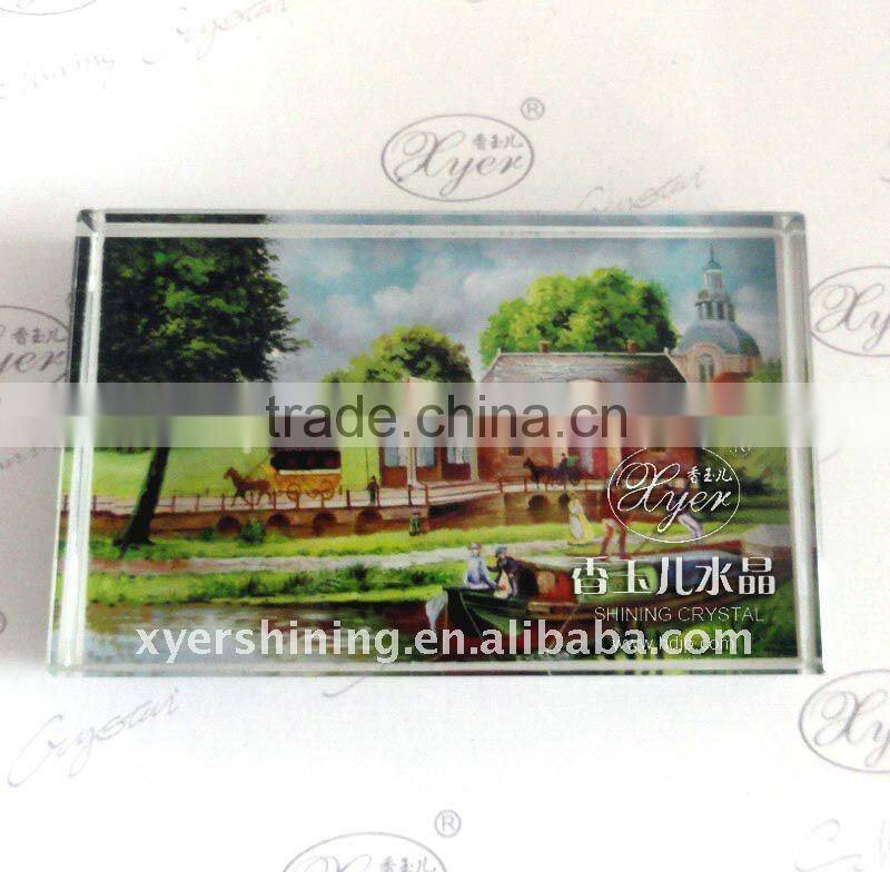 Visual crystal paperweight for office decoration