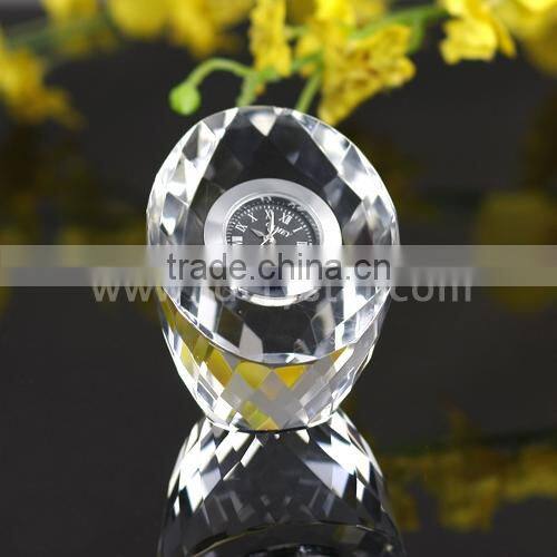 Wholesale Fashion K9 Crystal glass pyramid desk Table Clock