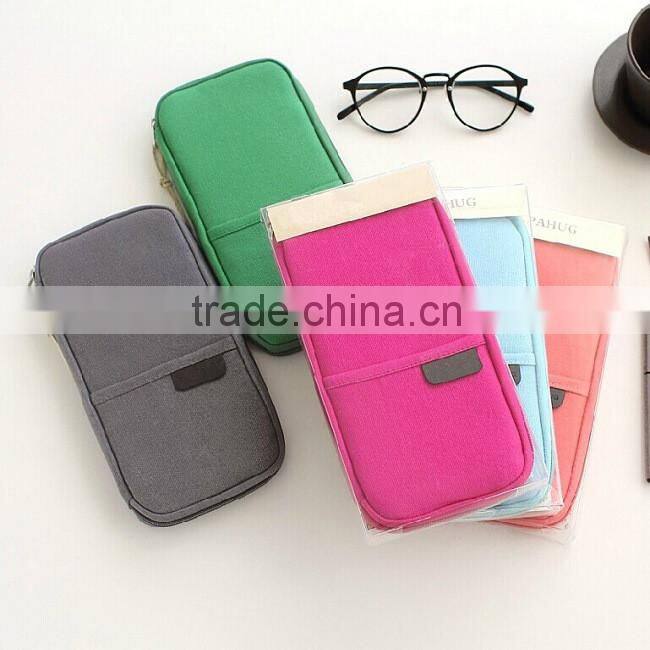 Hot Sale cheap custom soft cotton passport holder wallet card holder