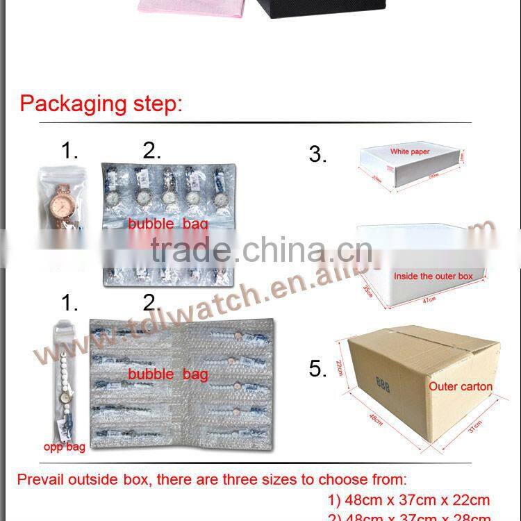 Luxury Womens Sapphire Glass Watch With Pink Zircon in Bezel