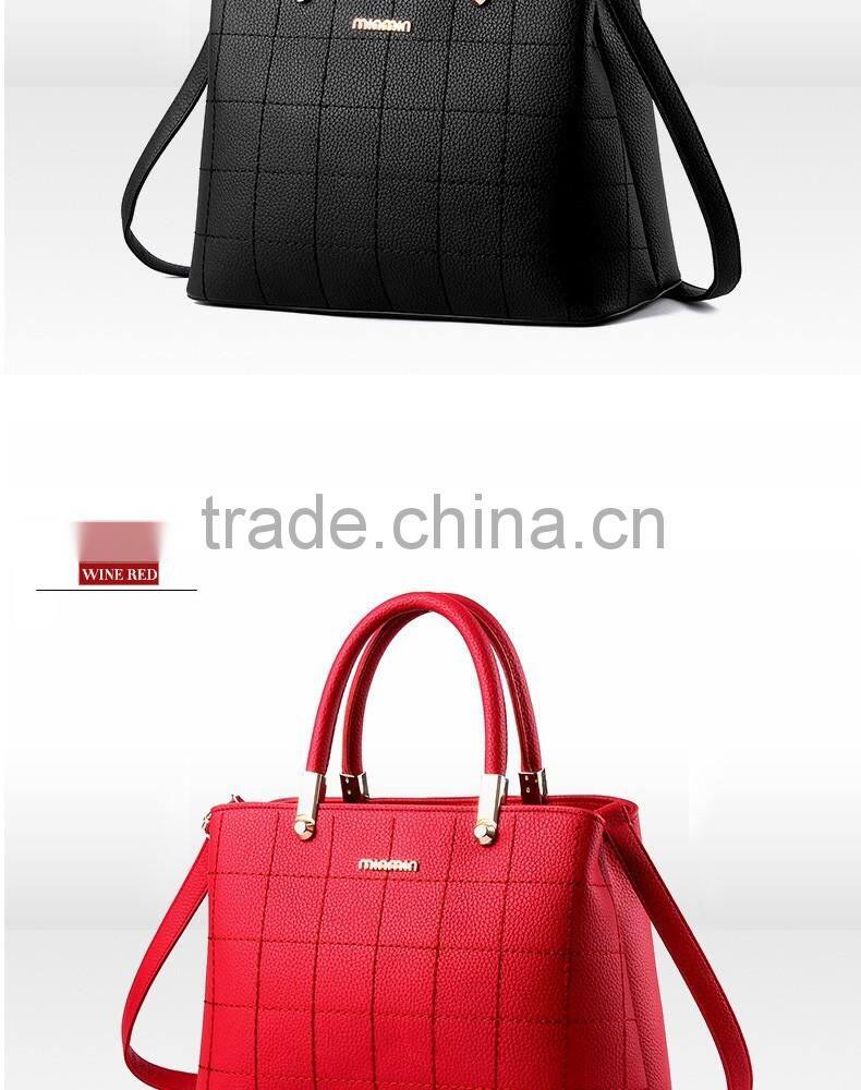 Wholesale ladies handbags female cheap PU leather tote bags for women