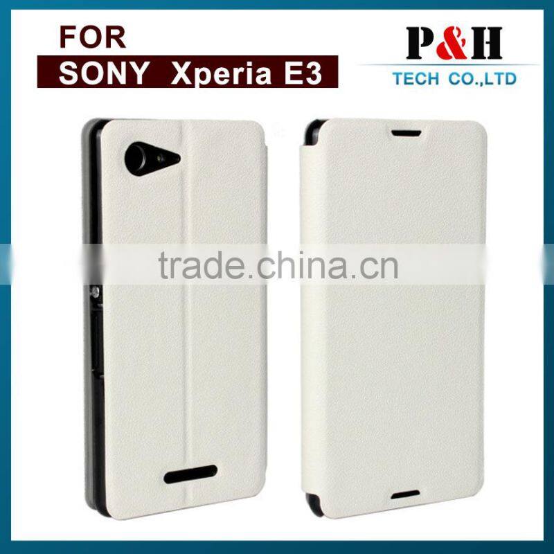 new product flip cover mobile phone case for sony xperia e3, leather flip cover case for smartphone