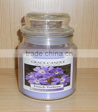 candle in glass jar, scent or unscented, color candle for wedding party or christmas decoration