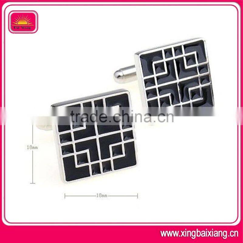 simple shaped silver business cufflink buttons