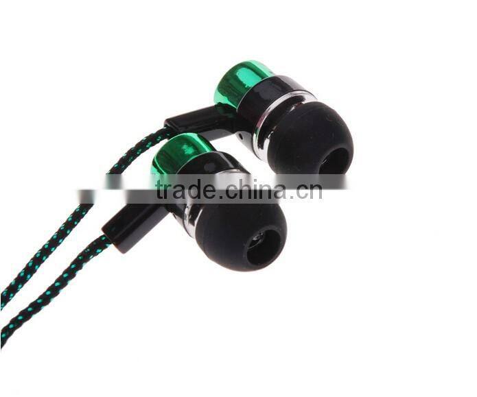 In Ear Earphone Earbuds Stereo Metal Braided Earphones 3.5mm Standard