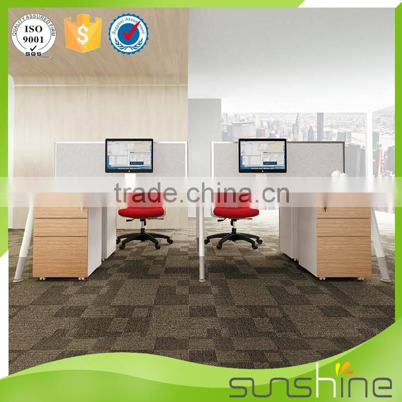 Modular steel furniture 4 person workstations steel frame and zingana table