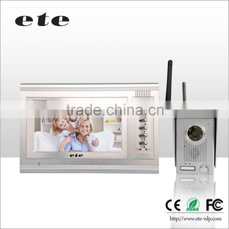 7 inch China manufacturer COMS video recording and photo taking Wireless video door phone wireless door bell hidden camera
