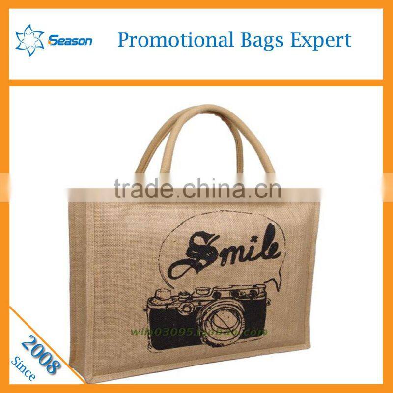 2016 Fashion high level Custom print burlap hessian bag jute gunny bags