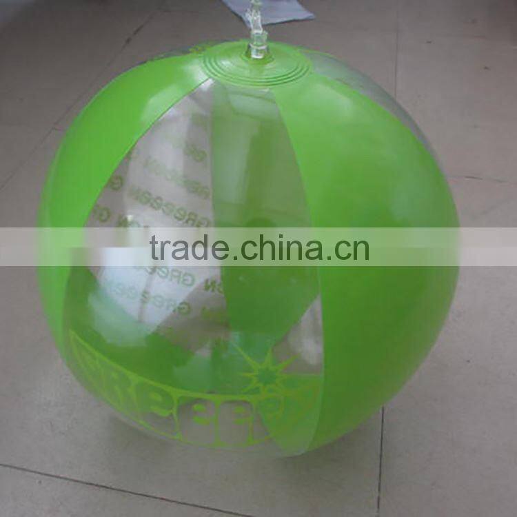 green transparent eco-friendly inflatable beach ball for promotion