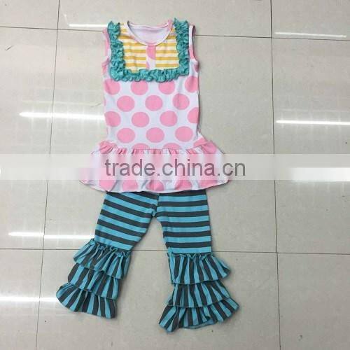 fashionable girls summer clothing set 0-12T girl boutique clothing set wholesale cheap kids 2 pcs summer outfit
