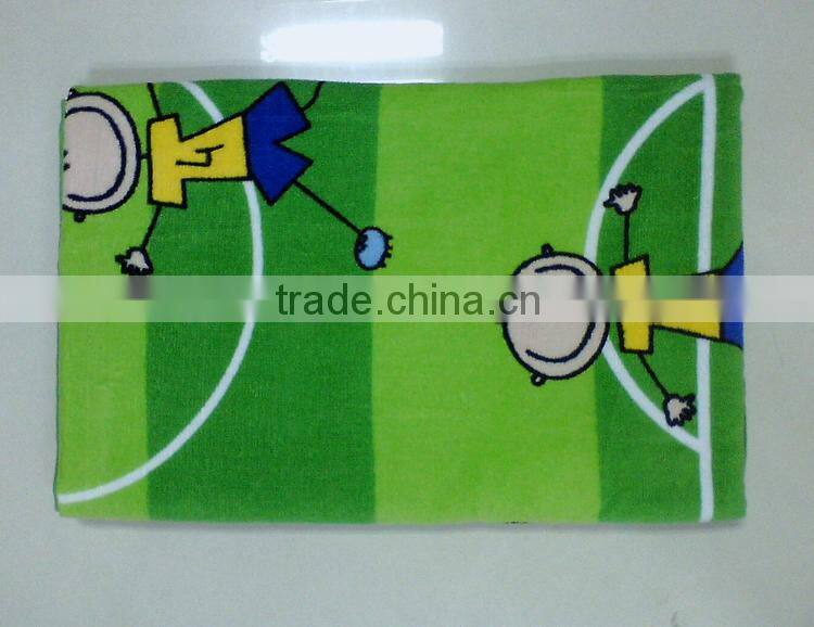 2015 fashion football beach towel of green color with custom design