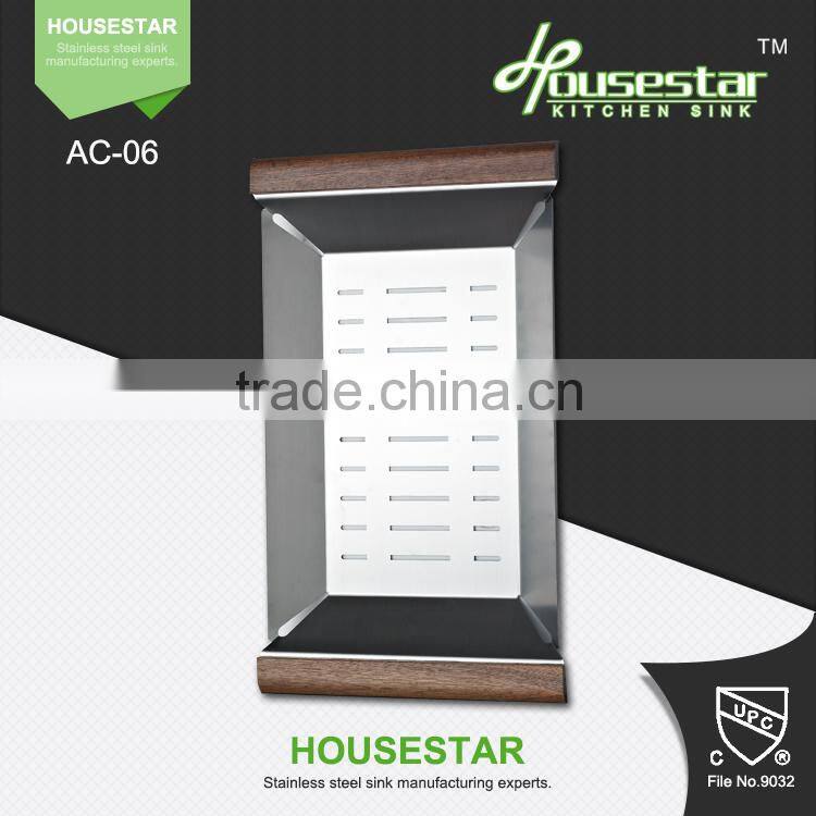 2015 New Colander Design Fruit and Vegetable Stainless Steel Colander With Handle And Stand