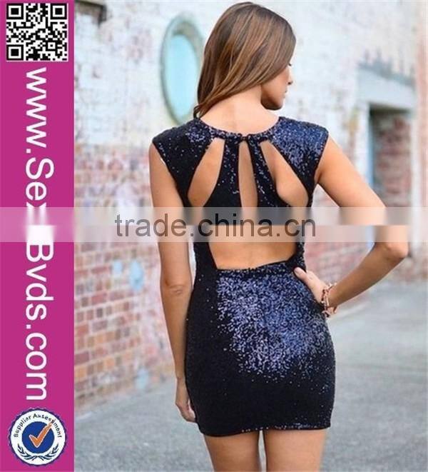Bling Sexy Back Hollow Out Mini Dress Fashion Ladies Club Wear