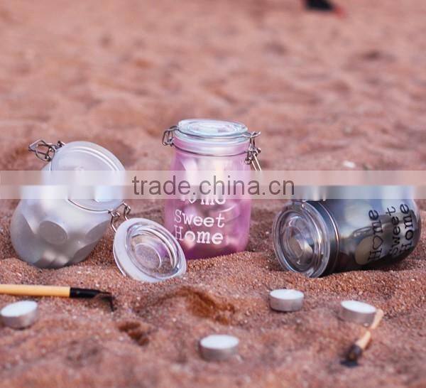 wholesale decorative round glass candle jars and lids for wedding tablet centerpieces