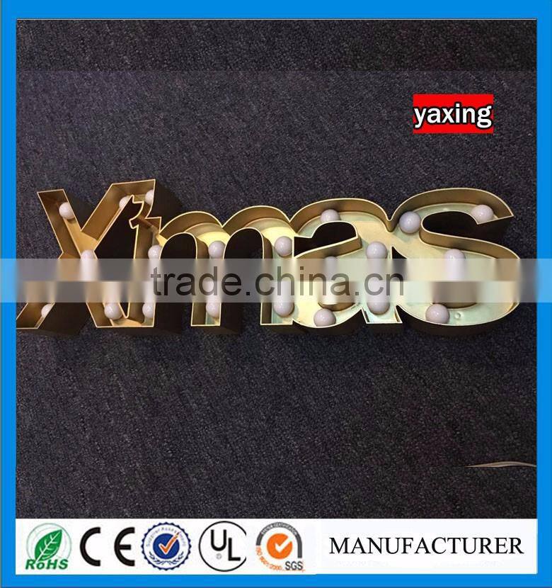 LOVE alphabet illuminated vintage light bulb letter for Merry Christmas