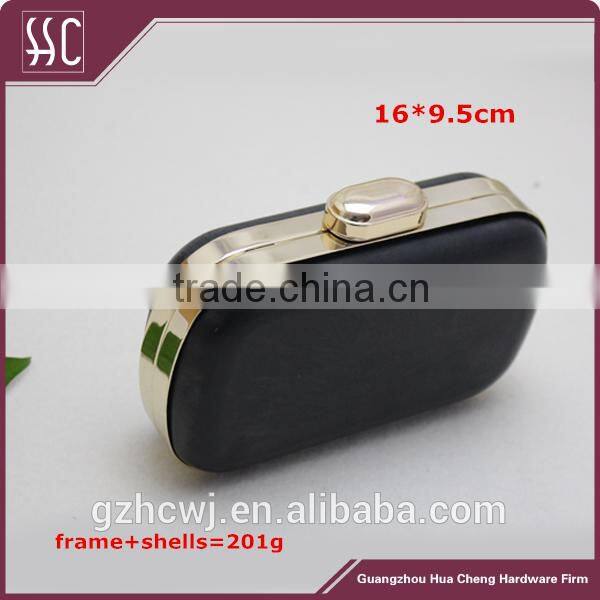 2015 lastest metal clutch purse frame with plastic shells