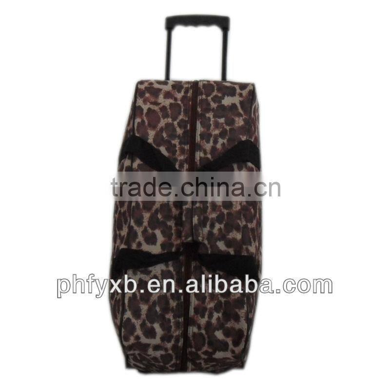 2014 china factory new design rolling dufful bag with leopard print,hot-selling travel bags