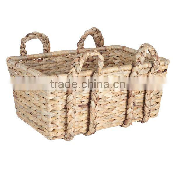 Hand woven from sustainably harvested dried water hyacinth basket