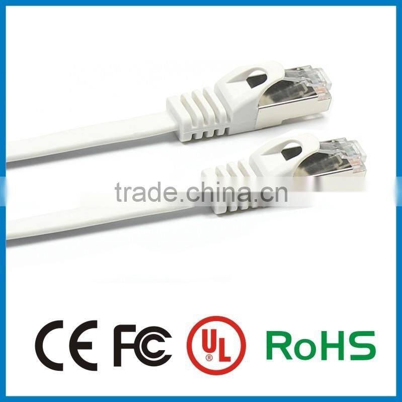 Blue color 4 pairs 32awg copper shielded twisted pair cable cat 6 flat patch cord