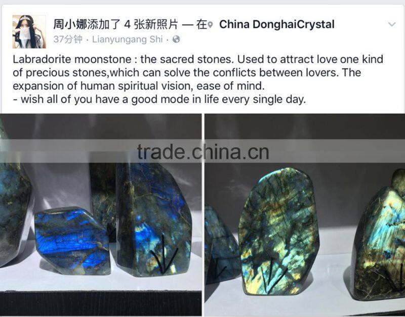 Natural High Quality Labradorite Stone Pyramid Decor