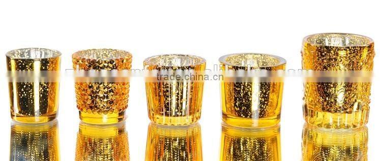 Gold Votive Glass Candle Holder