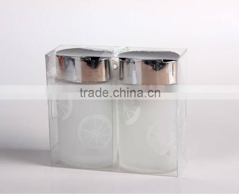 Frosted Glass Salt&Pepper Jar with Plastic Lid