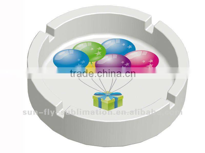 White Sublimation Round Polymer Ashtray