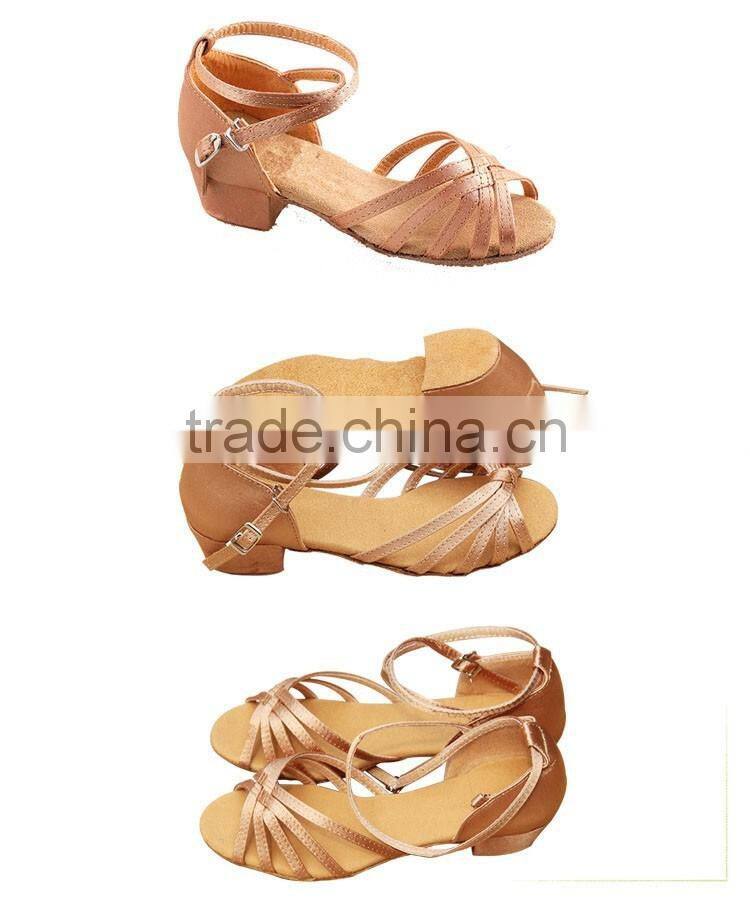 Plus size children dance shoes Leopard latin dancing shoes kids salsa Satin ballroom tango Latin Square dance shoes