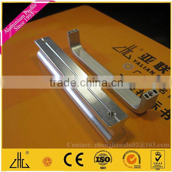 Wow!! paint aluminum main door handle/ CNC drilling profile aluminium broom, mop, door handle/ aluminium handle with screw holes