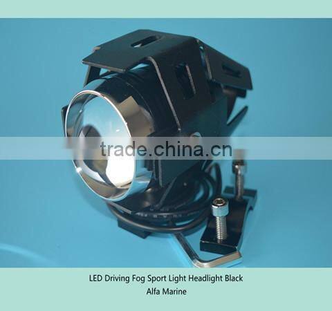 Motorcycle LED Driving Fog Sport Light Headlight Black