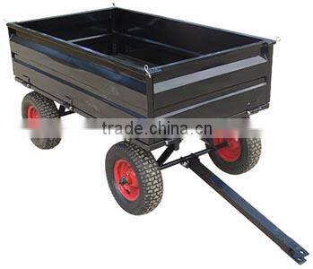 4-Wheel Utility Cart Trailer 17Cubic - 1500lbs for Garden Lawn Tractor