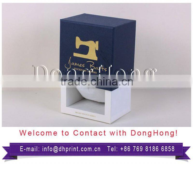 Rigid paper cardboard luxury design custom logo watch drawer box