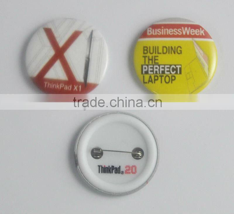 OEM LOGO plastic name badge plastic button badge with safely pin