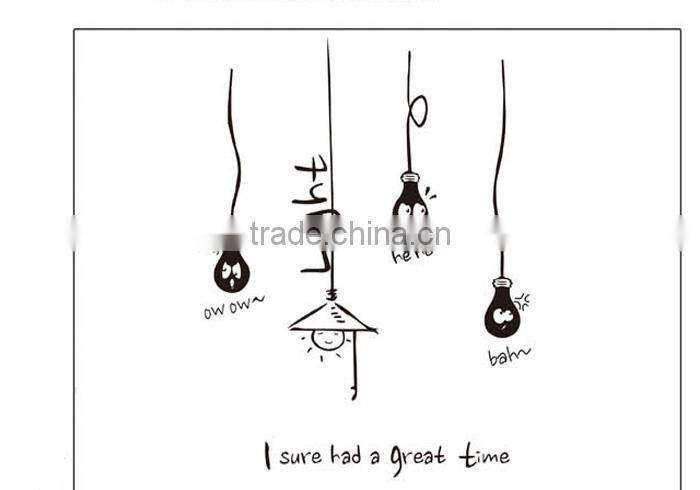 Funky Lightbulbs Light Transfer Vinyl Art Wall Sticker Lamp