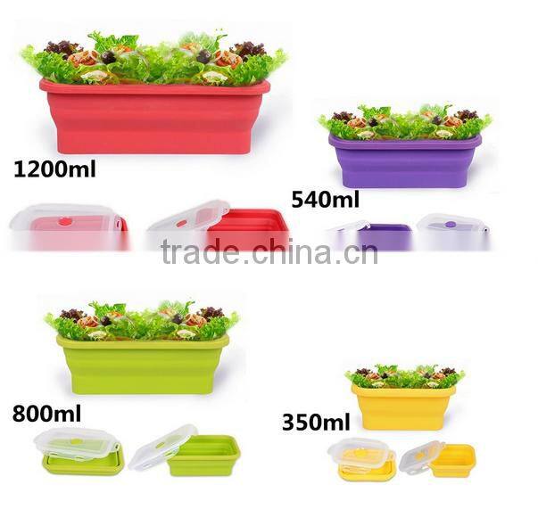 Convient Rectangle Silicone Lunch Box Set of 4