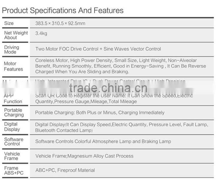 China Supplier Smart Hoverboard Electric Scooter 4 Wheel Mini Walking Car New Products 2016