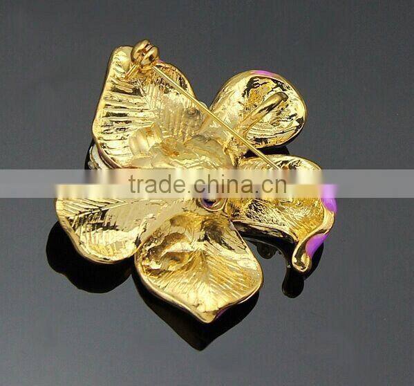 Fashion cheap wholesale enamel flower brooch