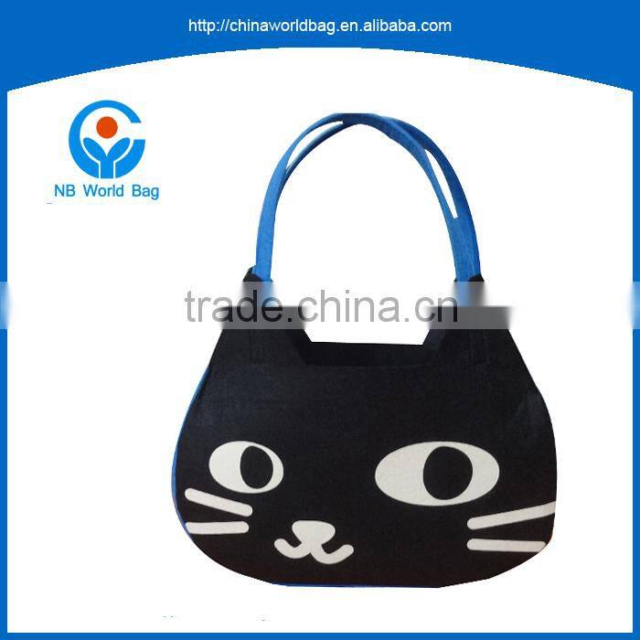 FGY High-quality control Special promotional custom cat shape felt handle bag